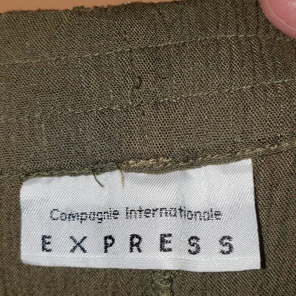 Express Olive Green Rayon Pants Size M/2 - Picture 4 of 5